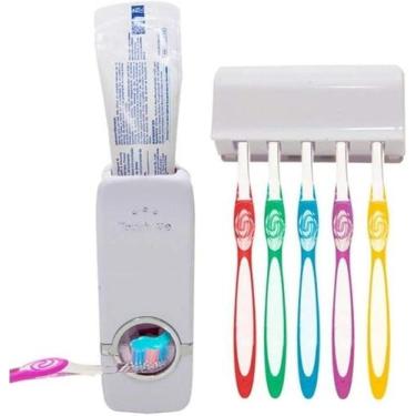 Imagem de Dispenser de Pasta de Dente Automático e Suporte de Escova Porta Escov