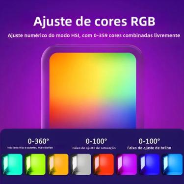 Imagem de Luz De Preenchimento LED RGB Portátil E Ajustável Para Câmera, Smartph