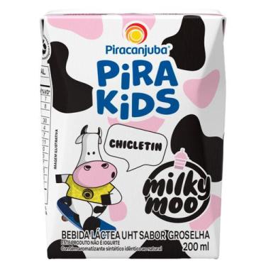 Imagem de Bebida Láctea MilkMoo Pirakids Sabor Chicletin Piracanjuba 200ml