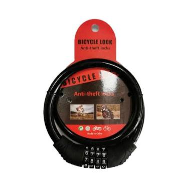 Imagem de Cadeado De Bicicleta De Combinação De 4 Dígitos Reforçado Com Cabo De 
