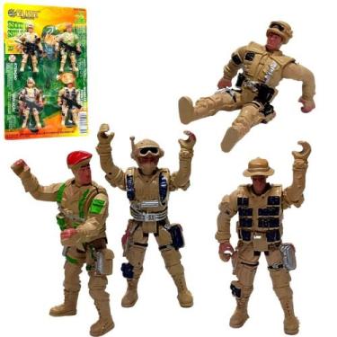 Imagem de Bonecos Soldados Militar Exercito Miniatura Comando Super - Elaite - S