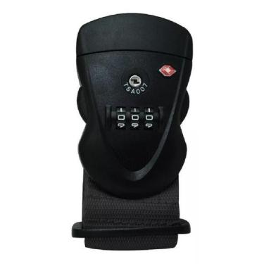 Imagem de Cadeado Cinta Tsa Com Senha Para Mala De Viagem Preta - Yins