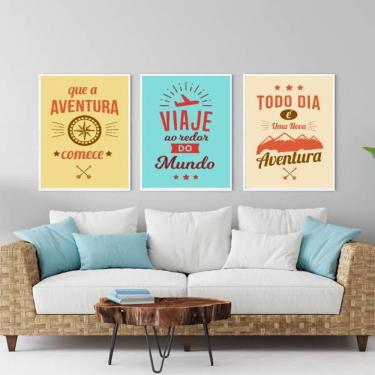 Imagem de Kit 3 Quadros Decorativos Aventura