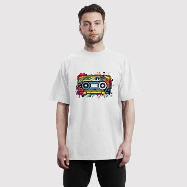 Imagem de Camiseta Oversize Masculina Casual Algodão Streetwear Fita Cassete-Masculino