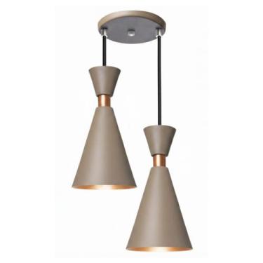 Imagem de Pendente Lustre Luminária Mini Pequim 24cm Fendi Duplo - Iluminar Ambi