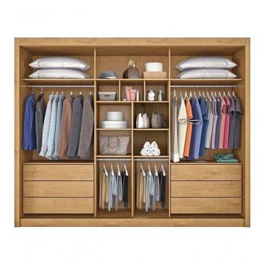 Imagem de Guarda Roupa Casal 6 Gavetas Com Espelho - Bragança-peroba - Móveis Europa