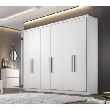 Imagem de Guarda Roupa Casal 100% Mdf 6 Portas 8 Gavetas - Rizon -branco - Móveis Horizonte
