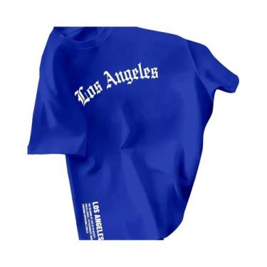 Imagem de Camiseta Casual De Algodão Masculina De Verão Com Estampa Los Angeles,