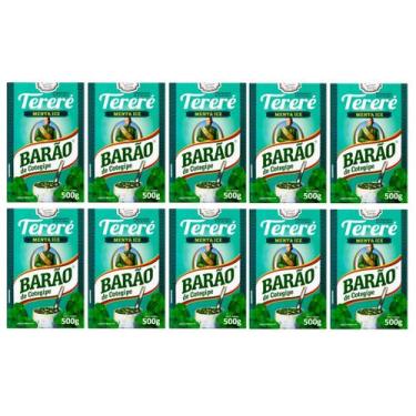 Imagem de 10 Erva Mate Tereré BARÃO MENTA ICE Sem Glúten 500 g - Barão de Cotegi