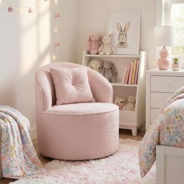 Imagem de Poltrona Orgânica Decorativa Confortável Amore Bouclê Rosê - Montanari