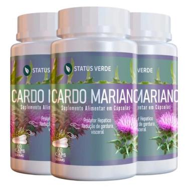 Imagem de 3 Potes Cardo Mariano Puro 500mg Kit 180 Cáps - Suplemento Natural