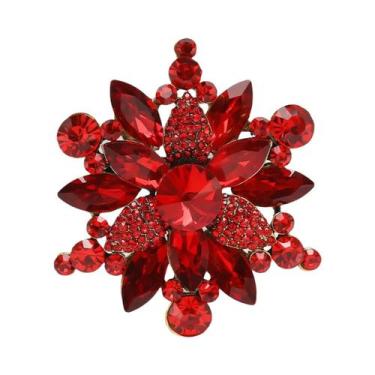 Imagem de Broches De Flor Com Strass Femininos Modernos, 9 Cores, Alfinetes De F