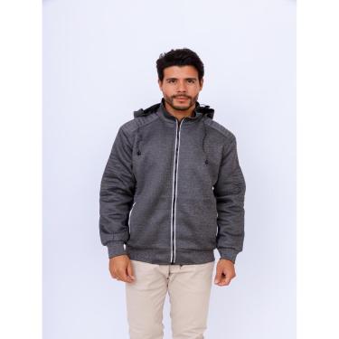 Imagem de Jaqueta Neoprene Masculina Forrada com Capuz Chumbo-Masculino