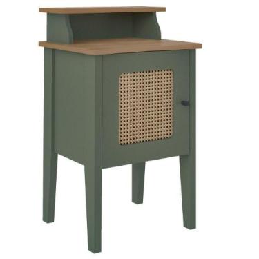 Imagem de Mesa De Canto E Cabeceira Mesinha De Apoio Charlotte Menta / Carvalho 