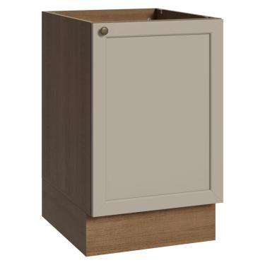 Imagem de Balcão de Cozinha 50cm 1 Porta (Sem Tampo) Rustic/Crema Vik Madesa