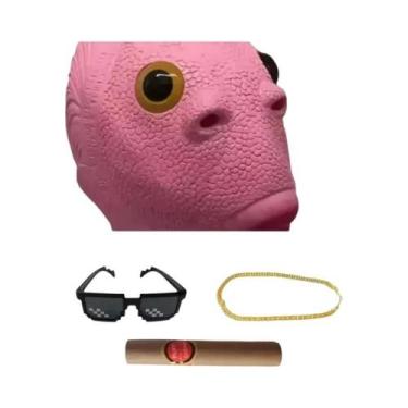 Imagem de Máscara De Monstro Cabeça De Peixe Verde Engraçada E Fofa Para Hallowe