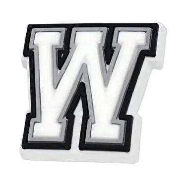 Imagem de Acessório De PVC Para Crocs, Charme De Letras Preto E Branco Para Puls