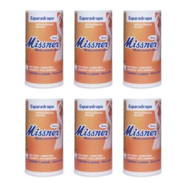 Imagem de Esparadrapo Impermeável Bege 10cm x 4,5m Missner - Kit 6 unidades