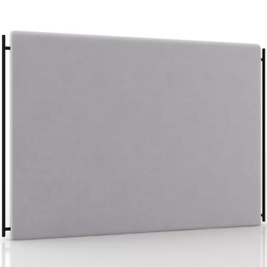 Imagem de Cabeceira Estofada Goya P05 King 195cm Veludo Cinza Com Sapatas 213x130x10cm Lyam Decor
