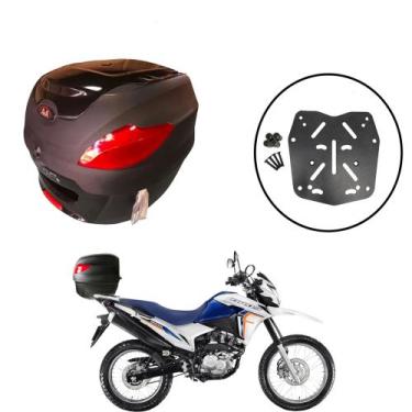 Imagem de Baú 41 Litros Awa Proos + Suporte de Baú Superior Bros 150/160 2015 em