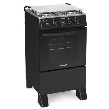 Imagem de Fogão 4 Bocas Itatiaia Star Clean New com Mesa de Inox Preto, Bivolt