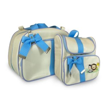 Imagem de Kit Bolsa Maternidade 2 Peças Luxo Grande Impermeável + Mochila para B