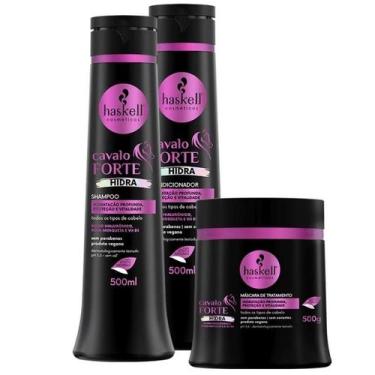 Imagem de Kit Haskell Cavalo Forte Hidra Shamp + Cond + Masc 500ml