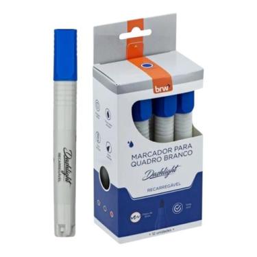 Imagem de Pincel Quadro Branco Dashligth Recarregavel Azul Cx.c/12 - BRW