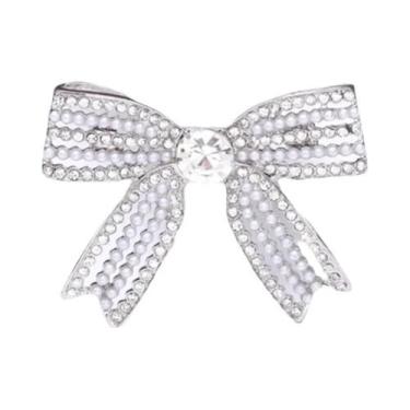 Imagem de Broche De Laço Com Pérolas E Strass Para Mulheres, Acessório De Joias 