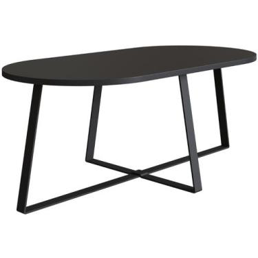Imagem de Mesa de Centro Retangular Artesano 90 cm (largura) em MDP Preto Estrut