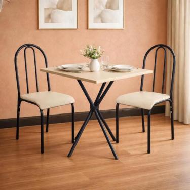 Imagem de Conjunto Sala De Jantar Mesa Diamante 2 Cadeiras 544.arc - MBM DECOR, 