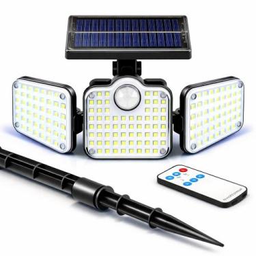Imagem de Refletor Luminária Solar De Parede 120 COB Potente À Prova D'Água Sens