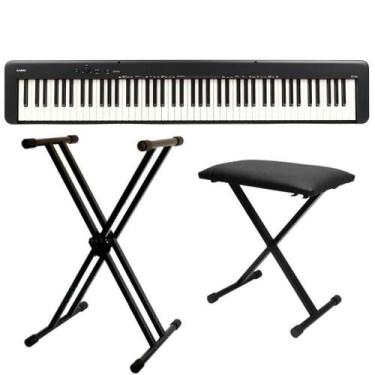 Imagem de Piano Digital Casio CDP-S160 Preto + Suporte Duplo + Banqueta