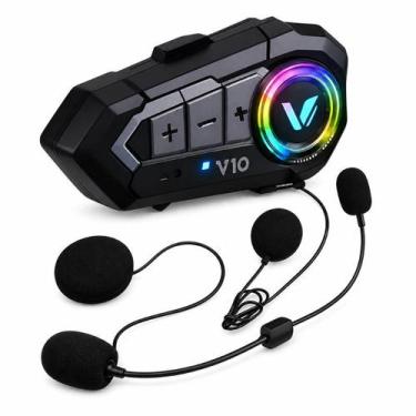 Imagem de Fone bluetooth Para capacete intercomunicador V10 impermeável Resisten