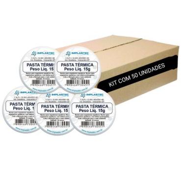Imagem de Pasta Térmica 15g Implastec Processador Kit Com 50 Unidades