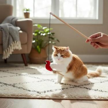 Imagem de Varinha Interativa Para Gatos Com Som Brinquedo Pet - Lazer e Estilo