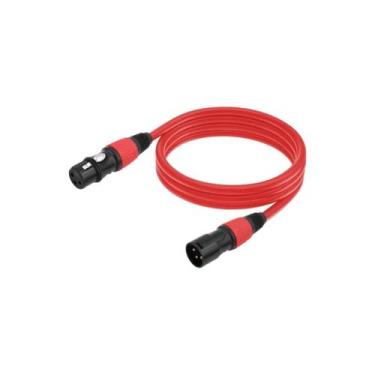 Imagem de Cabo XLR Vermelho 3 Pinos Macho-Fêmea Profissional - ACF STORE