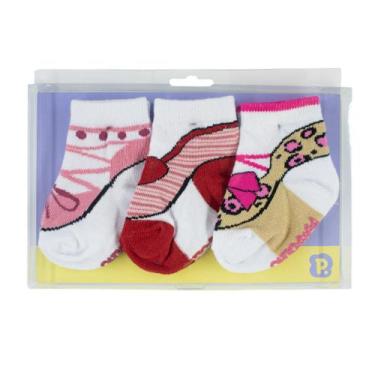 Imagem de Meia infantil pimpolho kit 3 pares Menina, RN ao 15