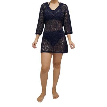 Imagem de Saída de praia Bata de arrastão com manga 3/4 - Corpo Dourado moda pra