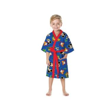 Imagem de Roupão Infantil Lepper Mickey Masculino Azul