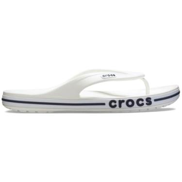 Imagem de Crocs, Chinelo Bayaband, 13 Women/11 Men, Branco/Azul marinho