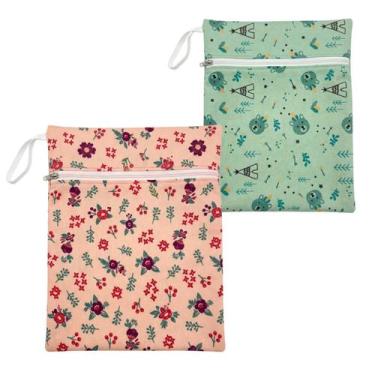 Imagem de Kit Saco Impermeável C/Zíper Flor/Urso Roupinha Molhada Bebê - Minha E