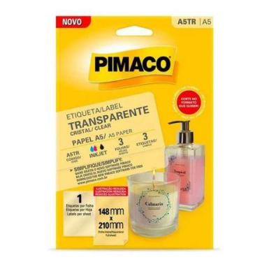 Imagem de Etiqueta adesiva Transparente A5TR com 3 unidades - Pimaco