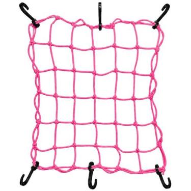 Imagem de Rede Elástica Aranha Moto Bagageiro Redinha Rosa Pink 35x35 Gancho A G