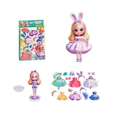 Imagem de Adesivos Magnéticos De Princesa DIY: Boneca De Vestir Com Roupas Inter