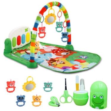 Imagem de Tapete Atividade Educativo Verde Móbiles e Kit Higiene Bebê - Color Ba