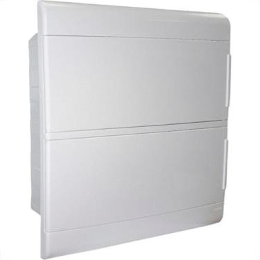Imagem de Centrinho Steck Pvc Embutir Branco Para 24 Disjuntores Din Sem Barrame