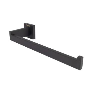 Imagem de Papeleira Papel Higiênico Parede 26cm Inox Preto Vimer