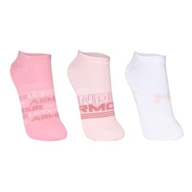Imagem de Meia Under Armour Essential Invisivel - Pacote com 3 pares, Rosa, 41-4