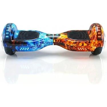 Imagem de Overboard Azul E Amarelo Fogo Skate Eletrico Para Diversao Ao Ar Livre